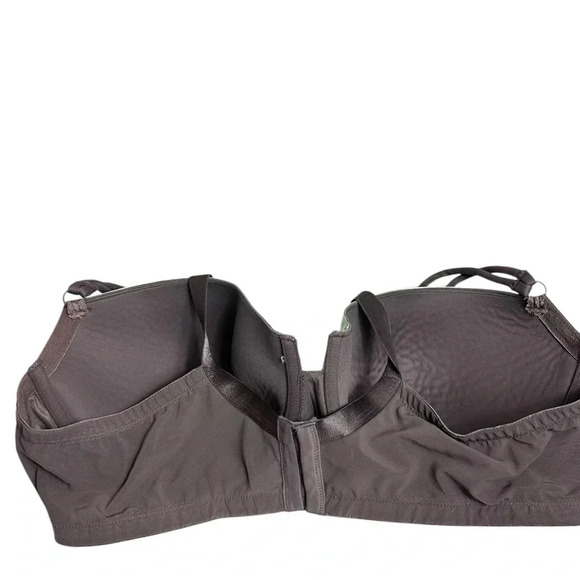 Cacique brown bra with embroidered flowers size 44DD - Picture 3 of 11